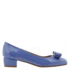 Ferragamo Salvatore  Blue Vara Bow Pump Shoe In Blue
