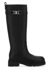 Ferragamo Stivale Ryder Leather Boots In Black