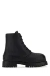 Ferragamo Men's Lug-sole Leather Combat Boots In Black