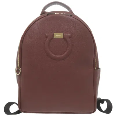 Pre-owned Ferragamo Salvatore  Bordeaux Leather Backpack ()