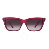 Ferragamo Salvatore  Bordeuax Gradient Rectangular Ladies Sunglasses Sf1027s 655 55 In Wine