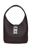 Ferragamo Medium Structured Hobo Handbag With Top Handle In Black