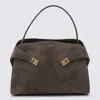 Ferragamo Gray Suede Hug Soft Xl Shoulder Bag In Grey