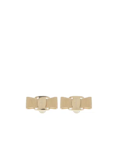 FERRAGAMO SALVATORE FERRAGAMO BOW DETAILED EARRINGS