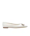 Ferragamo New Vara Plate Ballet Flat In White