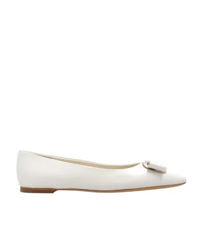 FERRAGAMO SALVATORE FERRAGAMO BOW-DETAILED SLIP-ON BALLERINA SHOES