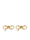 Ferragamo Stylish Bow Design Stud Earrings In Gold