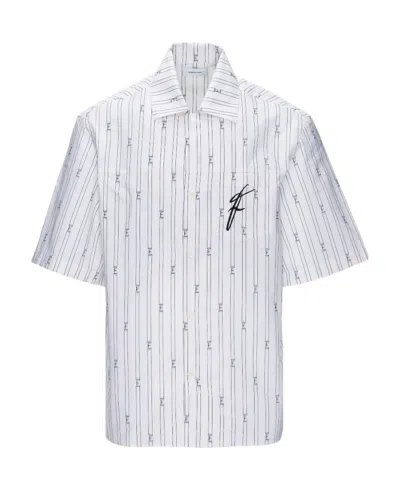 FERRAGAMO SALVATORE FERRAGAMO BOWLING COLLAR SHORT SLEEVED SHIRT