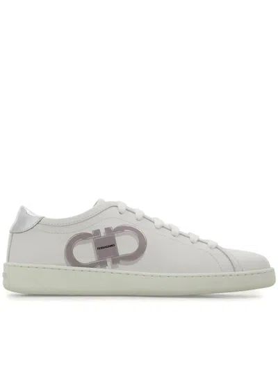 Ferragamo Sneaker Double Gancini Blanc Taille 38.5 In White
