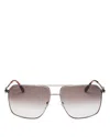Ferragamo Salvatore  Brow Bar Aviator Sunglasses, 62mm In Shiny Dark Ruthenium/gray Gradient
