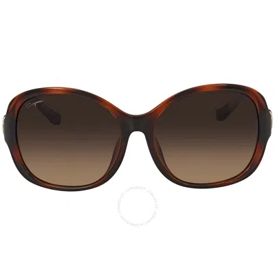 Ferragamo Salvatore  Brown Gradient Butterfly Sunglasses Sf744sla 214 59