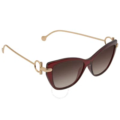 Ferragamo Salvatore  Brown Gradient Cat Eye Sunglasses Sf928s 606 55
