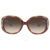 Ferragamo Brown Gradient Oval Ladies Sunglasses Sf668s 238 57 In Tortoise