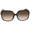 Ferragamo Salvatore  Brown Gradient Rectangular Ladies Sunglasses Sf739sa 210 59 In Brown