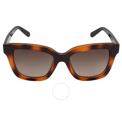 Ferragamo Salvatore  Brown Gradient Rectangular Ladies Sunglasses Sf955s 214 53 In Brown / Tortoise