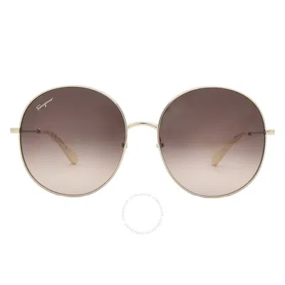 Ferragamo Salvatore  Brown Gradient Round Ladies Sunglasses Sf299s 703 60