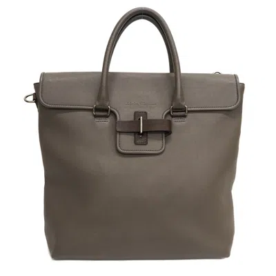 Pre-owned Ferragamo Salvatore  Brown Grayish Leather Tote Bag ()