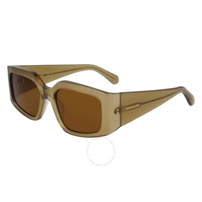 Ferragamo Salvatore  Brown Irregular Ladies Sunglasses Sf1101s 330 54