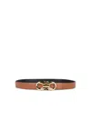 Ferragamo Leather Belt Adjustable Gold-tone Buckle