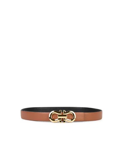 FERRAGAMO SALVATORE FERRAGAMO BROWN LEATHER BELT WOMEN