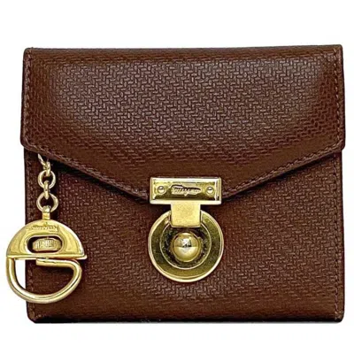 Pre-owned Ferragamo Salvatore  Brown Leather Coin Purse/coin Case ()