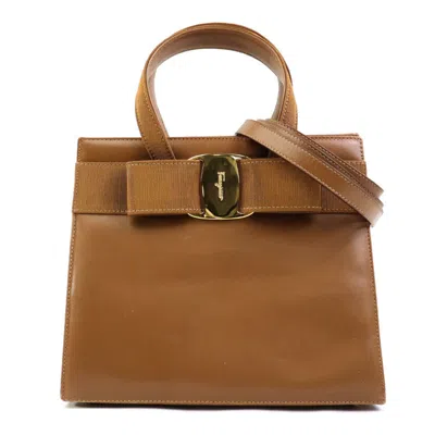 Pre-owned Ferragamo Salvatore  Brown Leather Handbag Shoulder Bag ()