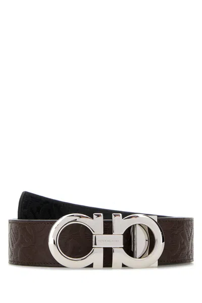FERRAGAMO CINTURA REVERSIBILE IN PELLE MARRONE  UOMO