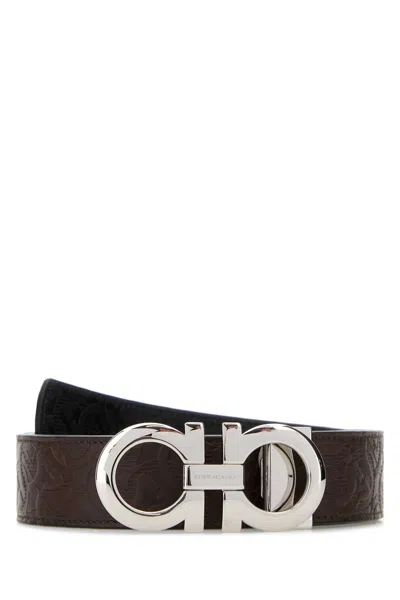 Ferragamo Salvatore  Brown Leather Reversible Belt
