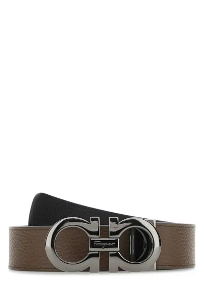 Ferragamo Salvatore  Brown Leather Reversible Belt 3.5 Cm