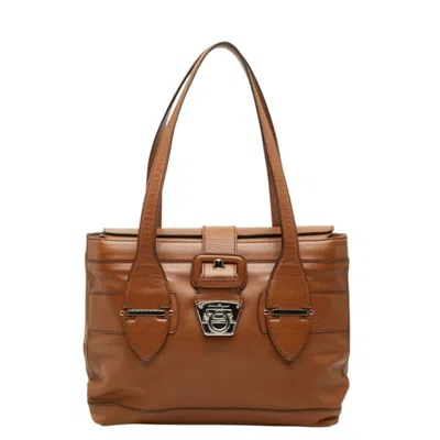 Pre-owned Ferragamo Salvatore  Brown Leather Shoulder Bag Tote Bag ()