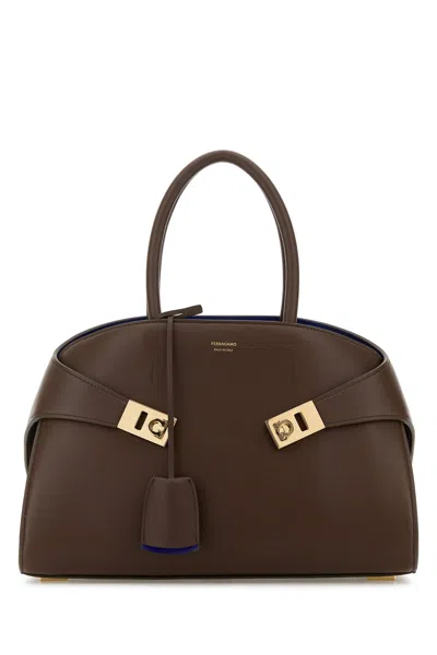 Ferragamo Salvatore  Brown Leather Small Hug Handbag