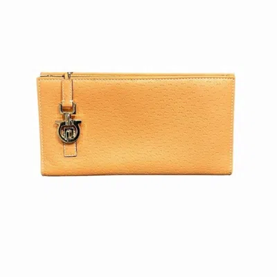 Pre-owned Ferragamo Salvatore  Brown Orange Leather Wallet (bi-fold) () In Multi