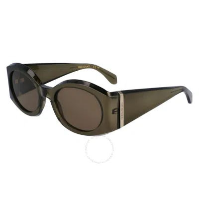 Ferragamo Salvatore  Brown Oval Ladies Sunglasses Sf2008s 320 55