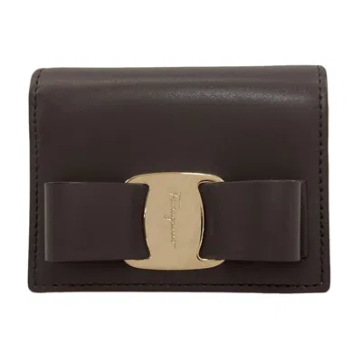 Pre-owned Ferragamo Salvatore  Brown Pink Leather Wallet (bi-fold) () In Brown, Pink