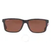 Ferragamo Salvatore  Brown Rectangular Men's Sunglasses Sf938s 023 57 In Brown / Dark / Grey