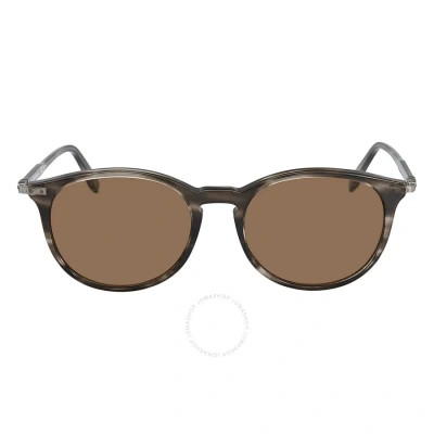 Ferragamo Salvatore  Brown Round Ladies Sunglasses Sf911s 003 53 In Brown / Grey