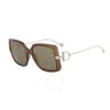 Ferragamo Salvatore  Brown Square Ladies Sunglasses Sf913s 210 55 In Brown