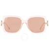 Ferragamo Salvatore  Brown Square Ladies Sunglasses Sf913s 290 55 In Brown / Nude