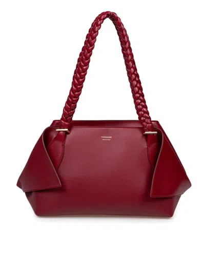 Ferragamo Salvatore  Burgundy Calfskin M Handbag In Red