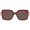 Ferragamo Salvatore  Burgundy Square Ladies Sunglasses Sf913s 606 55