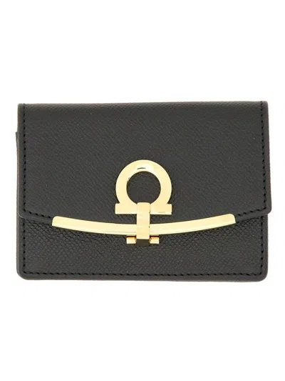 Ferragamo Salvatore  Business Card Holder "hooks" In Black