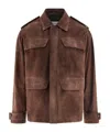 Ferragamo Saharan Suede Jacket In Red