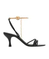 Ferragamo Salvatore  Cable-link Chain Open-toe Sandals In Black