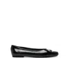 Ferragamo Gancini Buckle Patent Leather Ballet Flats In Black