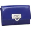 Ferragamo Salvatore  Card Case With Gancini Clasp In Blue