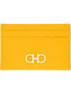 Ferragamo Small Leather Goods Compact Textured Finish In Yellow