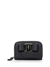 Ferragamo Salvatore  Card Holder With Vara Bow In Black