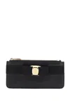 Ferragamo Black Leather Coin Pursue In Black