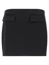 Ferragamo Flap-pocket Mini Skirt In Black