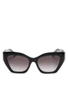 Ferragamo Salvatore  Cat Eye Sunglasses, 54mm In Black/gray Gradient
